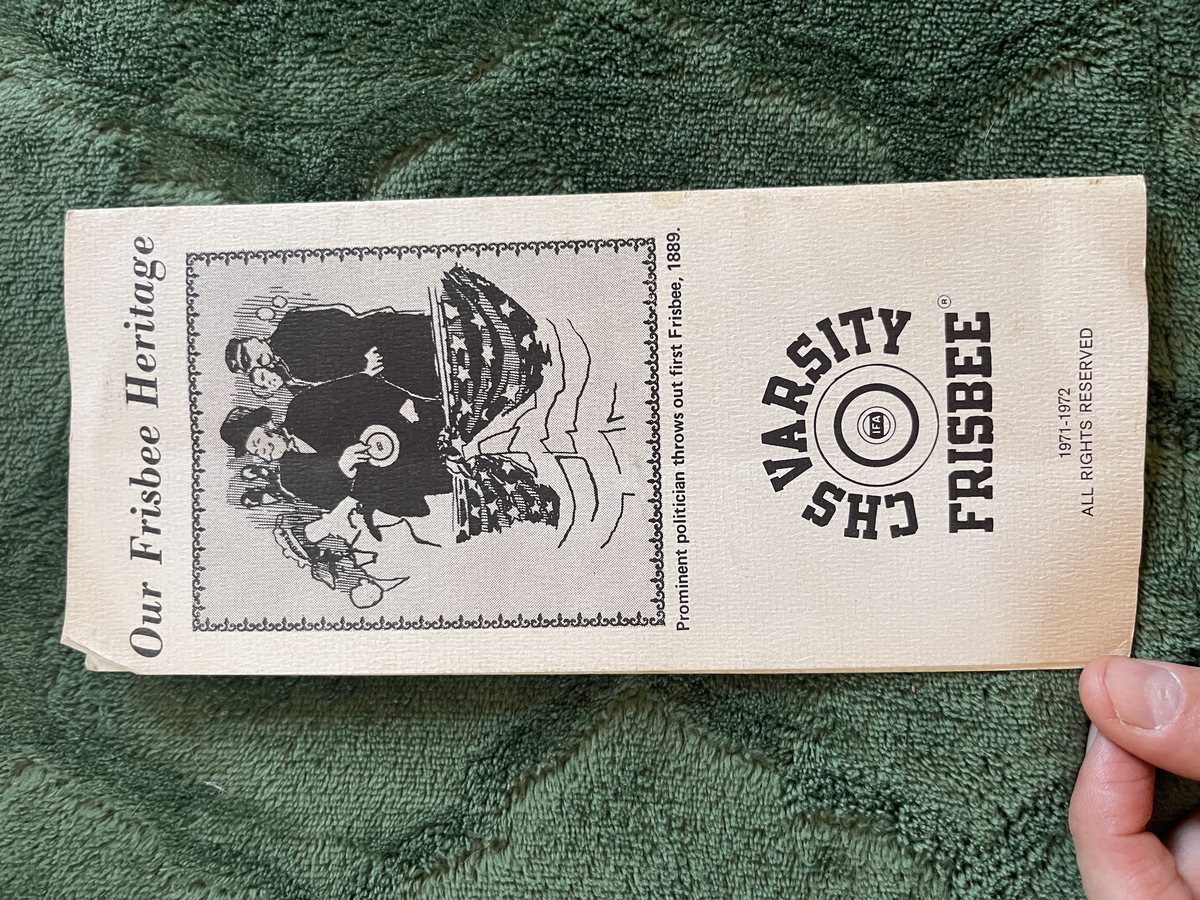 The Our Frisbee Heritage page from the 1971 CHS brochure